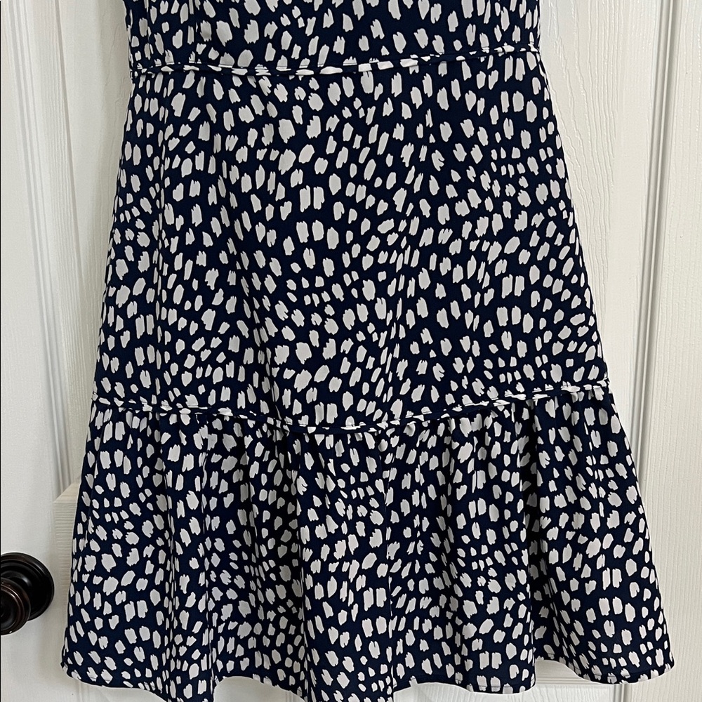 Vineyard Vines Navy Dot Dress Sleeveless Fit & Flare Classic Preppy Style - Picture 5 of 12